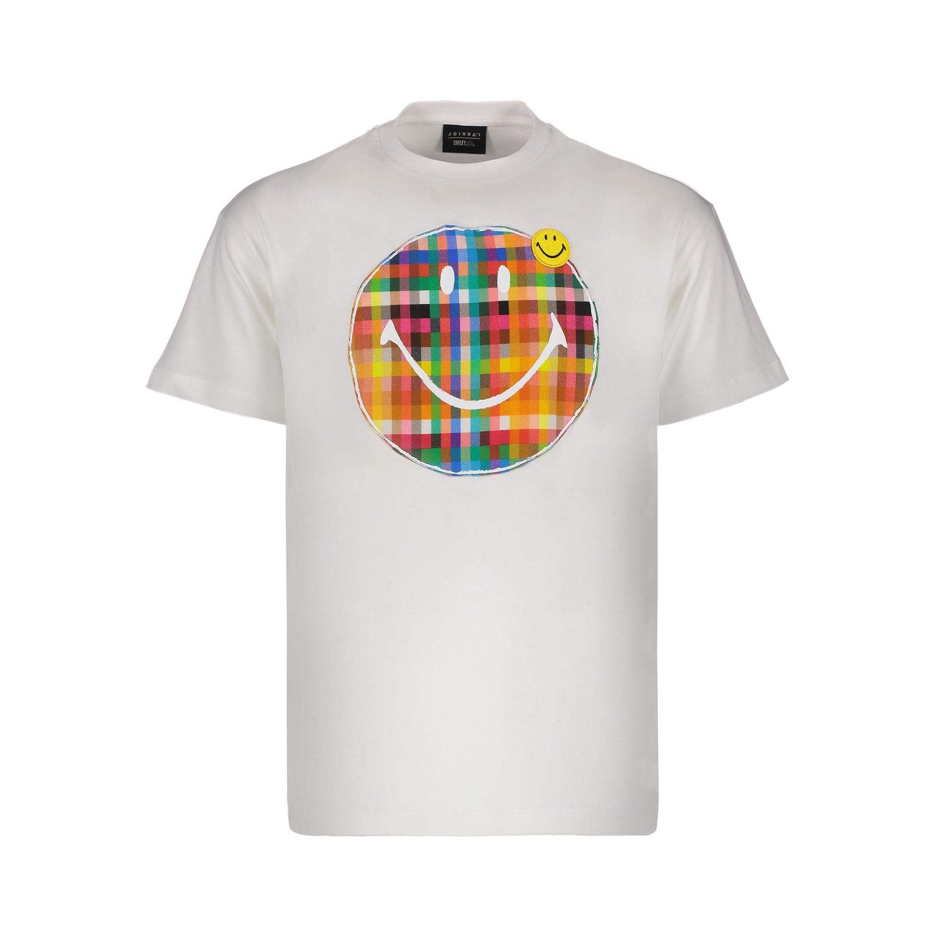 CREAM PLAID SMILEY  T-SHIRT