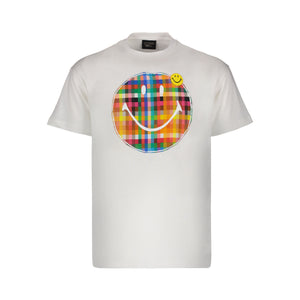 CREAM PLAID SMILEY  T-SHIRT