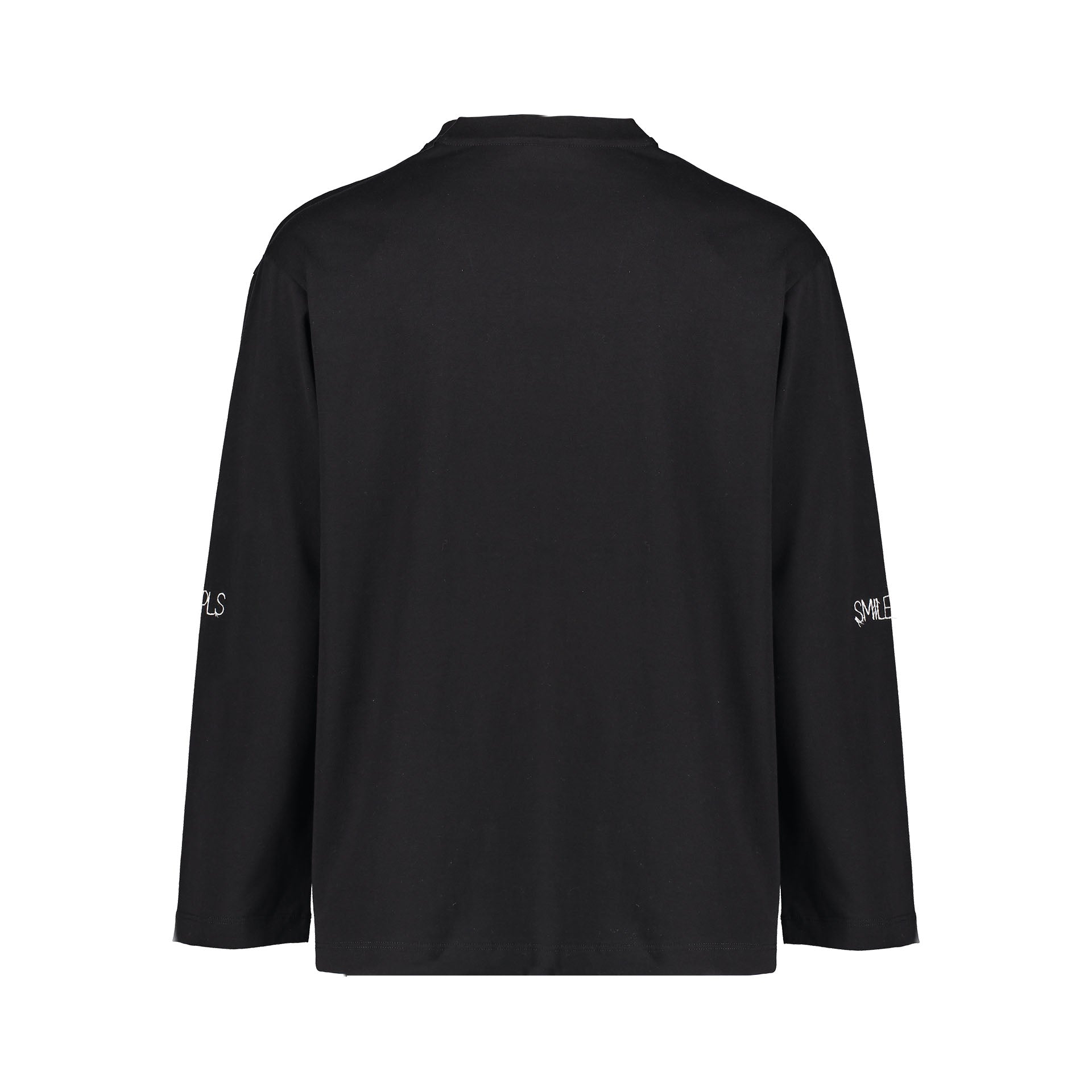 BLACK EMBROIDERY LONG TS