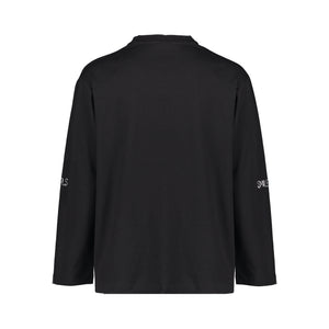 BLACK EMBROIDERY LONG TS