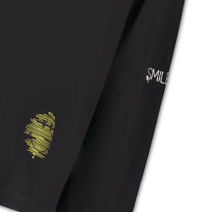 BLACK EMBROIDERY LONG TS
