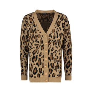 LEOPARD SMILEY CARDIGAN