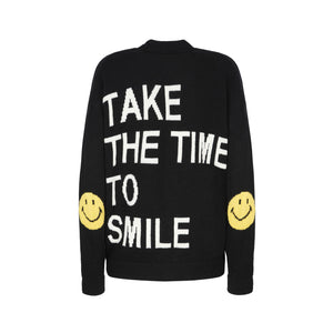 BLACK SMILEY CARDIGAN