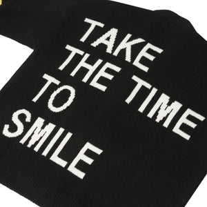 BLACK SMILEY CARDIGAN