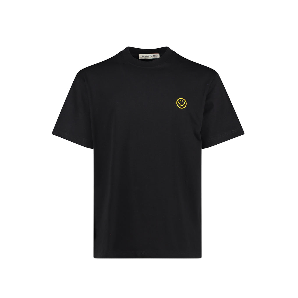 BLACK ROUND SMILE TEE