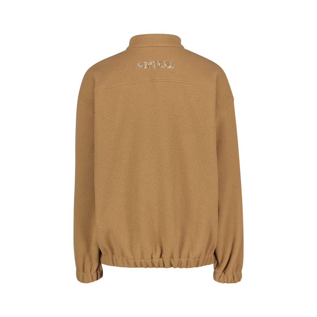 CAMEL FLEECE ZIP UP