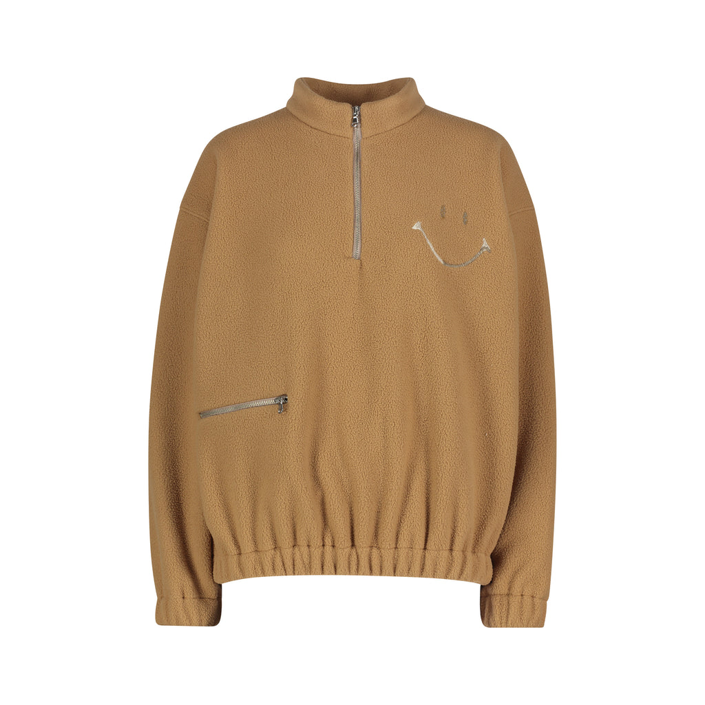 CAMEL FLEECE ZIP UP