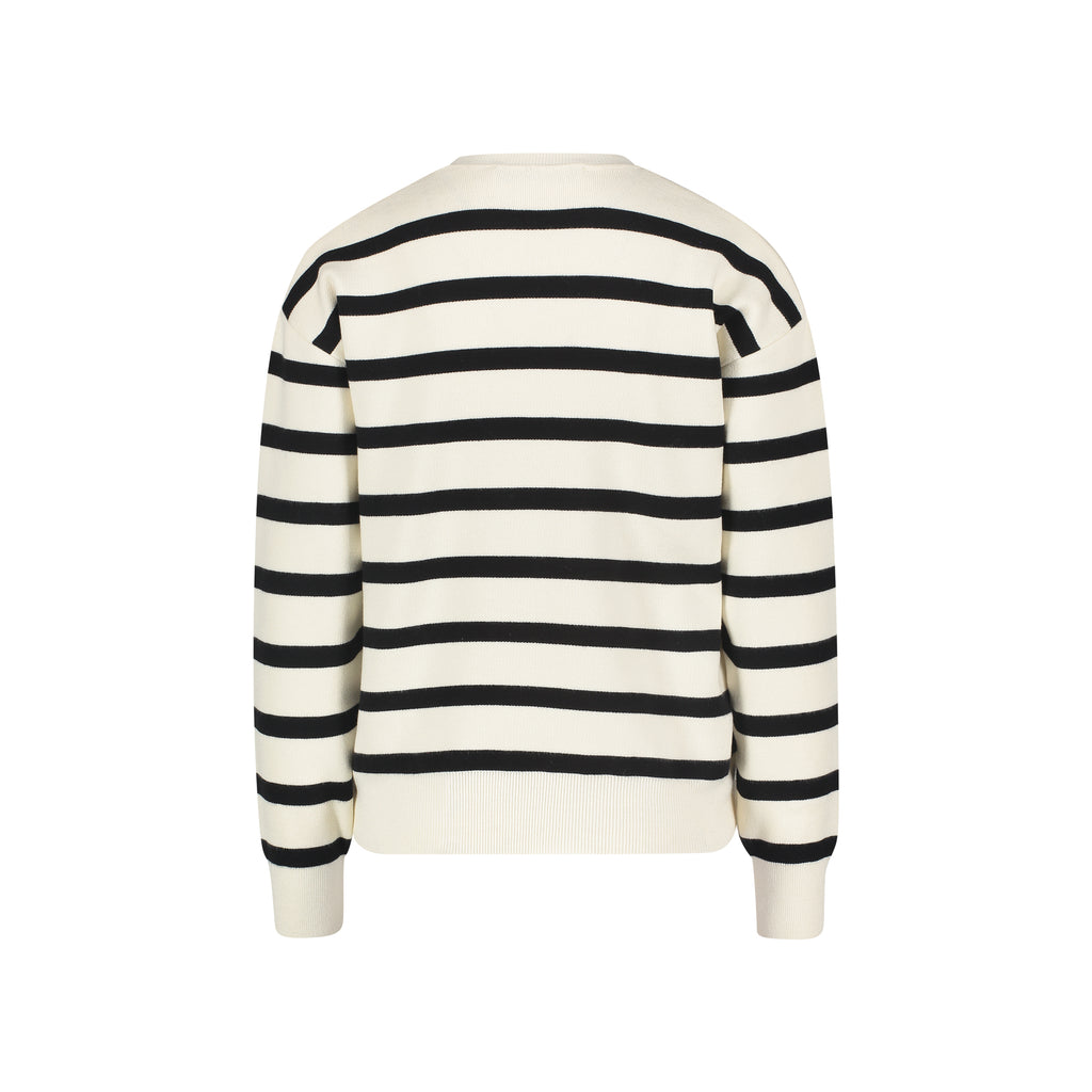 STRIPED EMBOSSED CREW