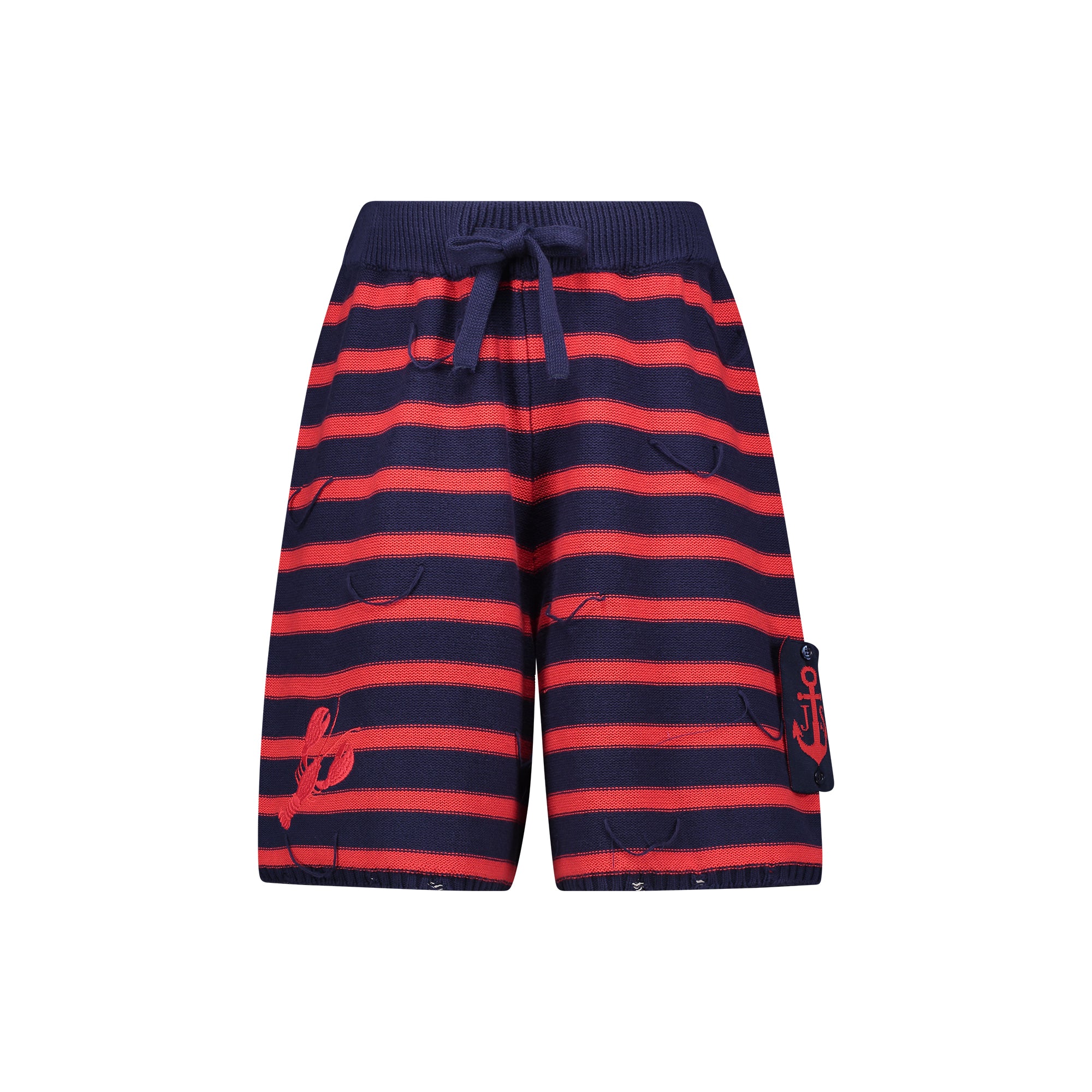SHORTS CON ESTAMPADO DE LANGOSTAS A RAYAS