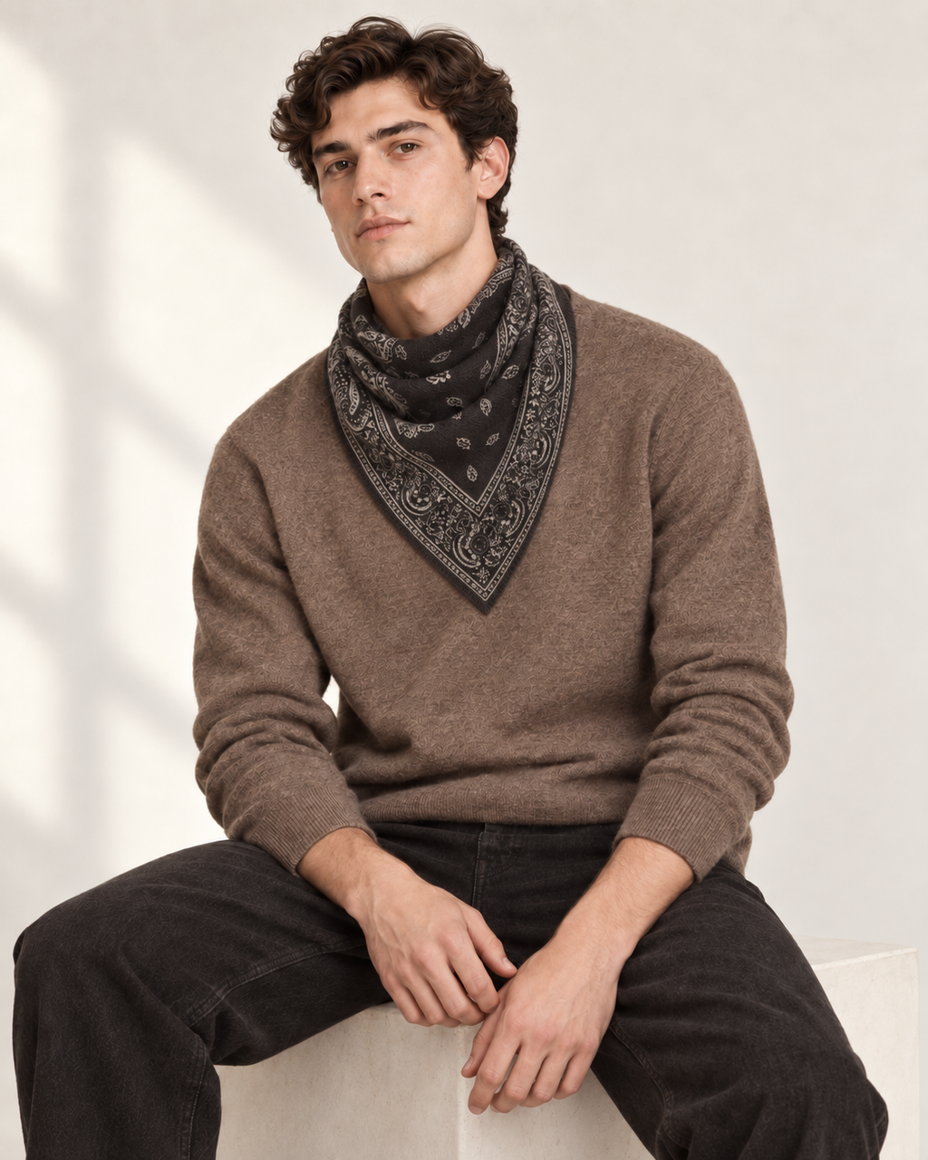 BROWN BANDANA SCARF