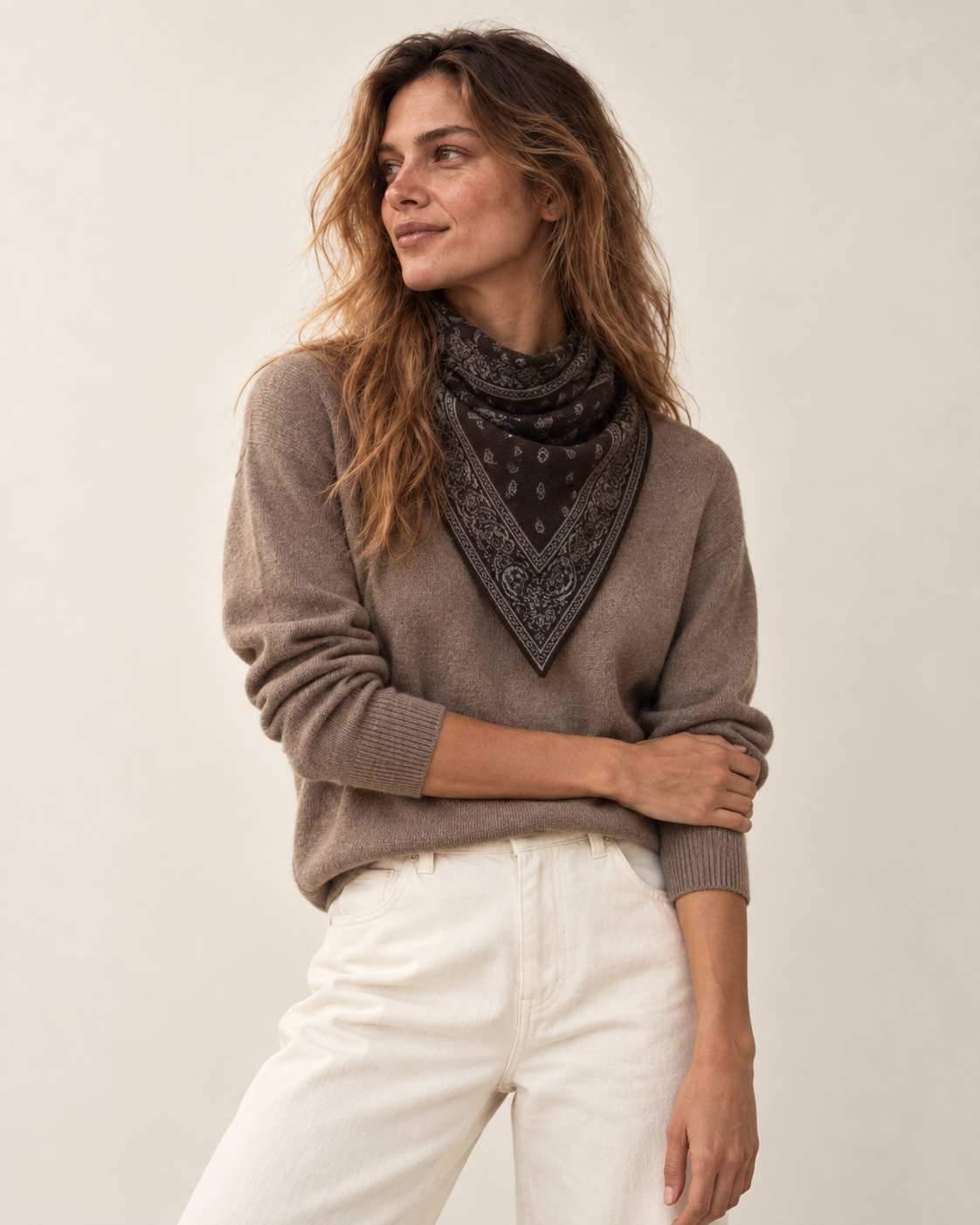 BROWN BANDANA SCARF