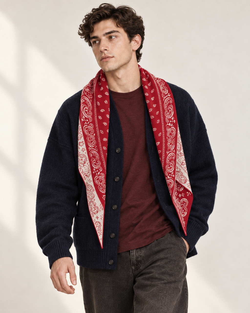 RED BANDANA SCARF