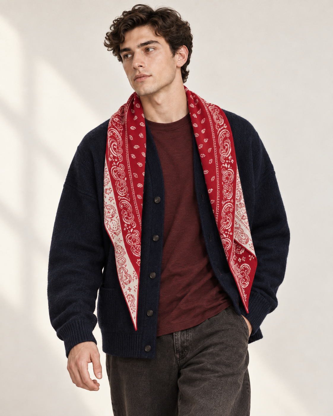 RED BANDANA SCARF