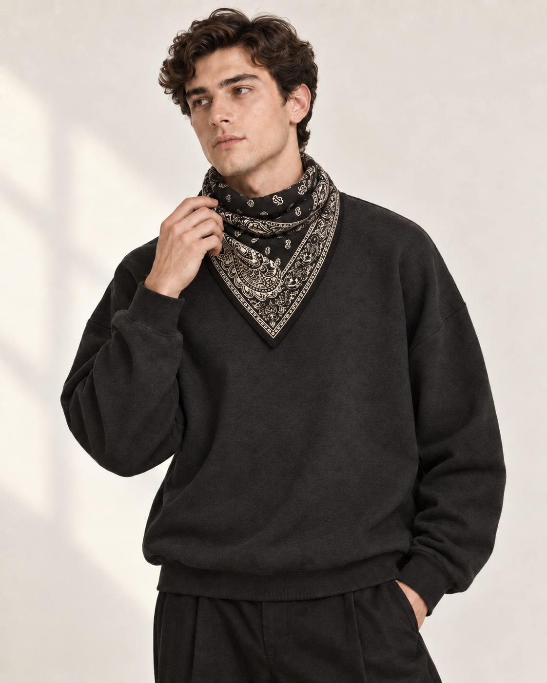 BLACK BANDANA SCARF