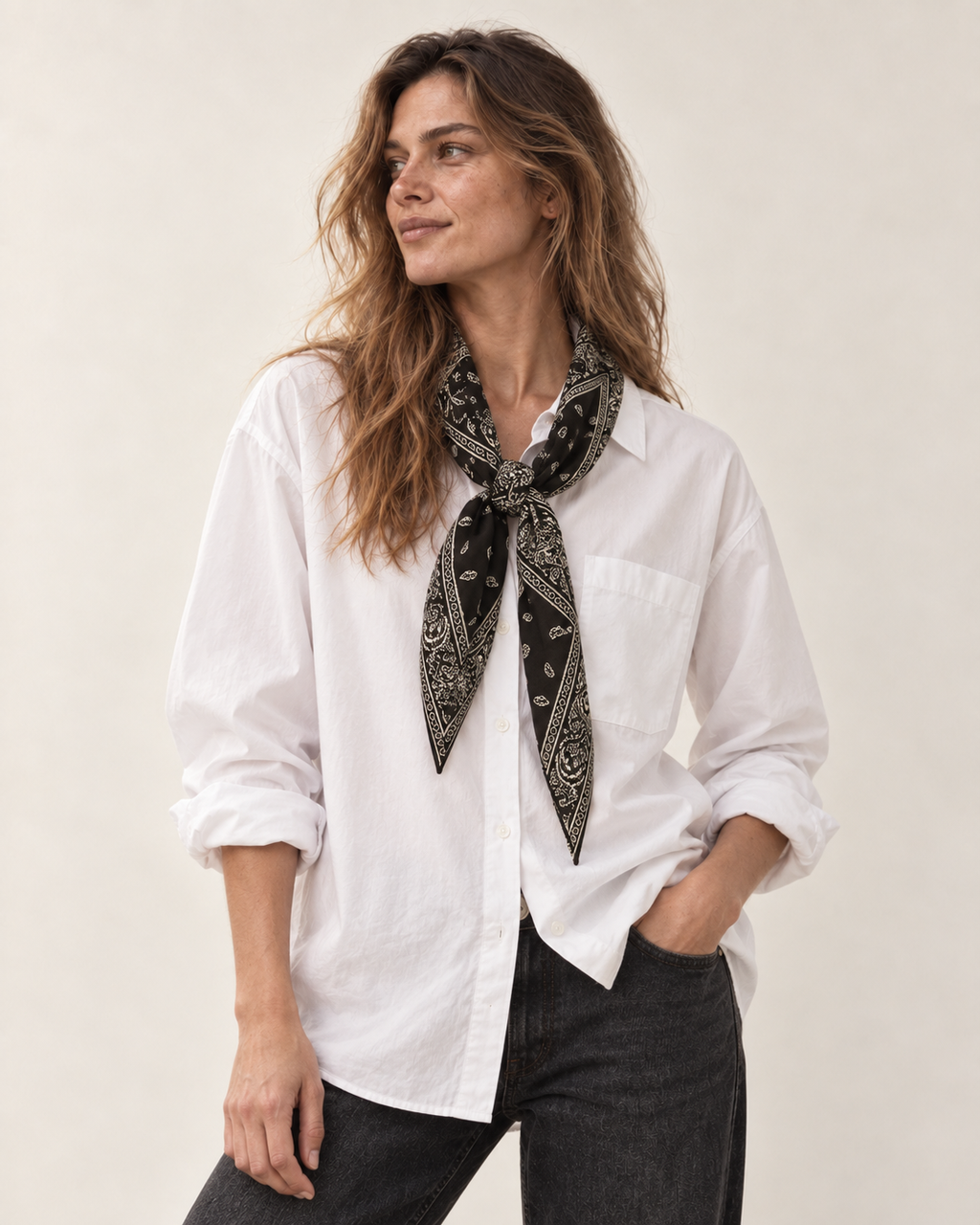 BLACK BANDANA SCARF