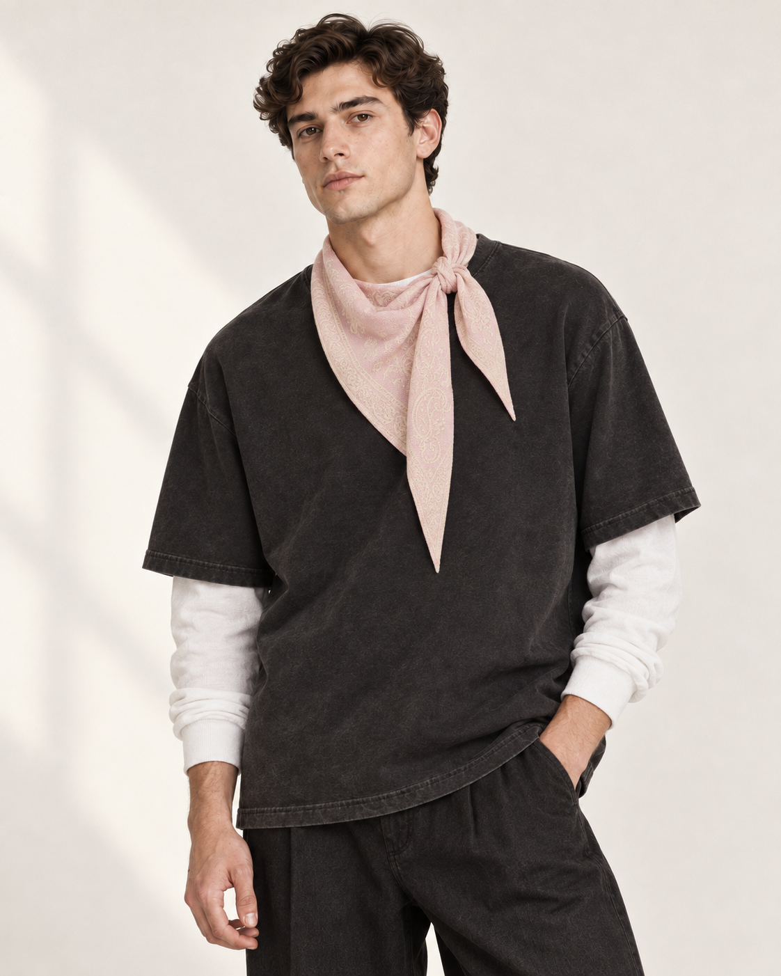 PINK BANDANA SCARF