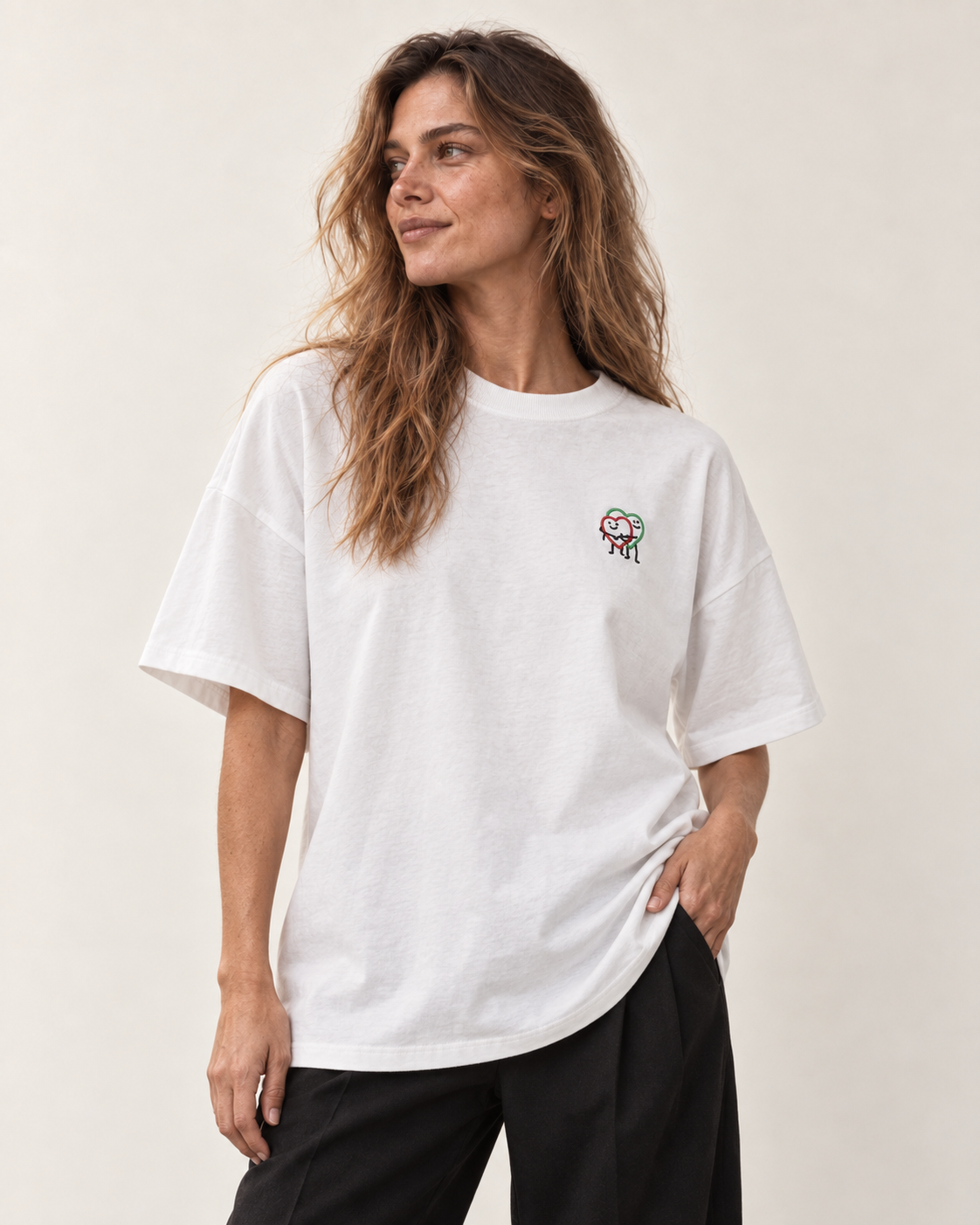 WHITE HEART T-SHIRT