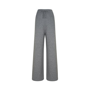 GREY WIDELEG SMILEY PANTS