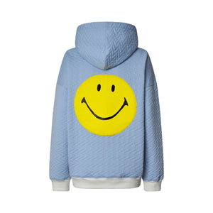 LIGHT BLUE QUILTED HOODIE
