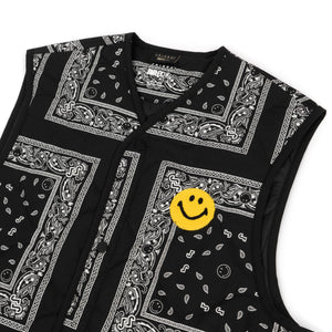 BLACK BANDANA VEST