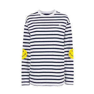 STRIPED ELBOW SMILEY TS