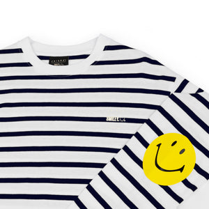 STRIPED ELBOW SMILEY TS