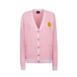 PINK CABLE CARDIGAN