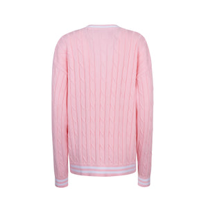 PINK CABLE CARDIGAN