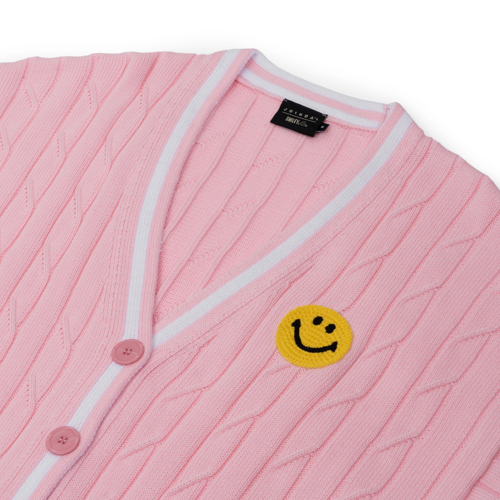 PINK CABLE CARDIGAN