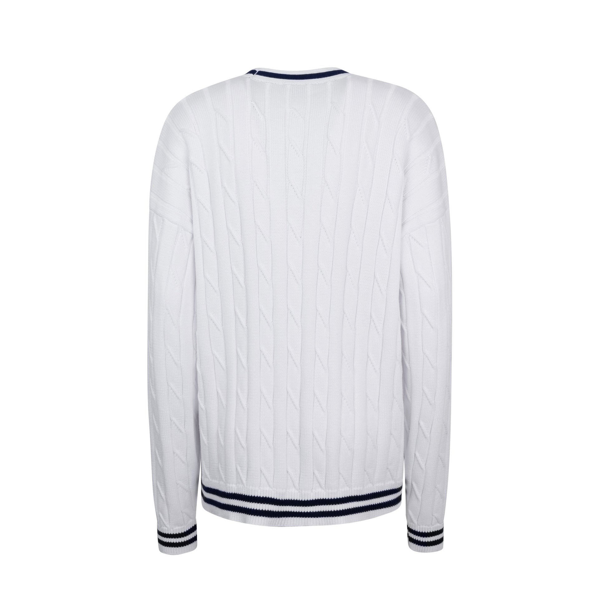 WHITE CABLE CARDIGAN