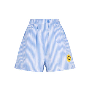 BLUE STRIPES CROCHET SHORTS